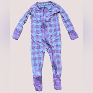 Little sleepies 6-12 Pink Gingham zippie